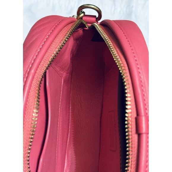 Coach Small Camera Bag Leather Crossbody Purse Quilted Pink - Picture 11 of 15